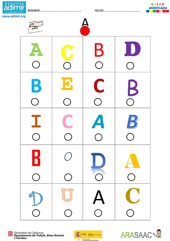 Discriminar las letras del abecedario | Adimir