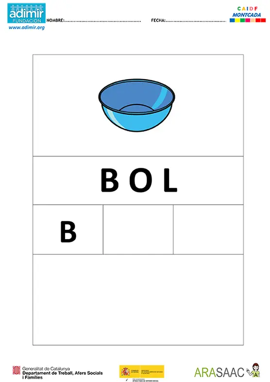 Segmentación de palabras en silabas y letras | Adimir