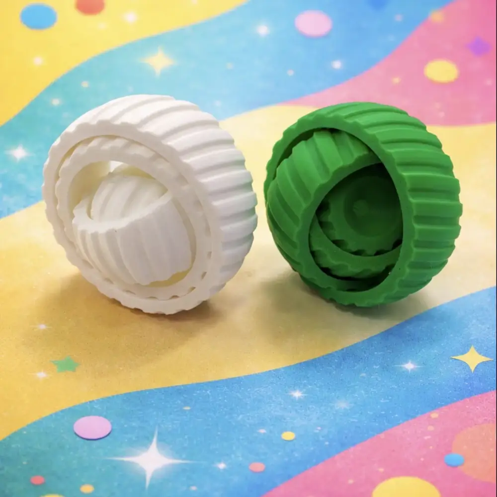 Objeto táctil con anillos giratorios que relaja y favorece la concentración.