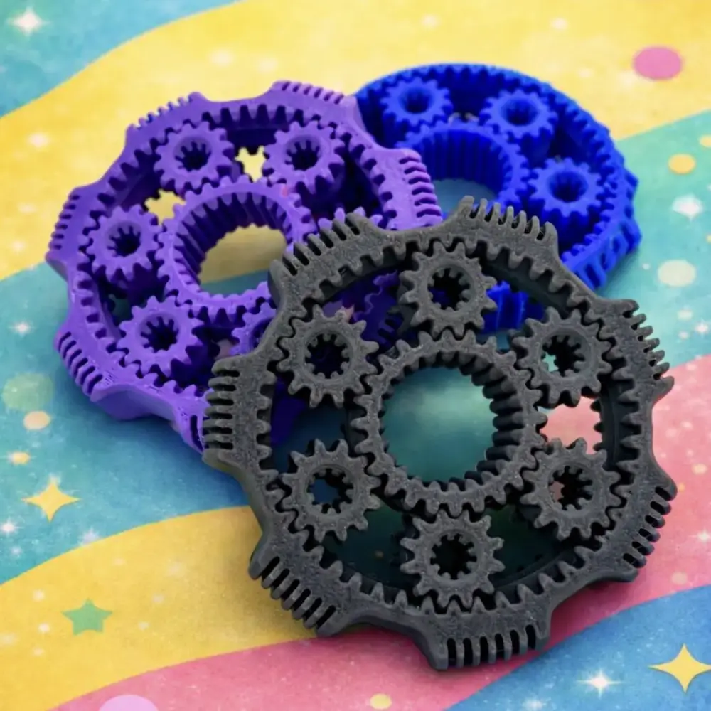 Ruedas dentadas giratorias que estimulan el tacto y la atención.