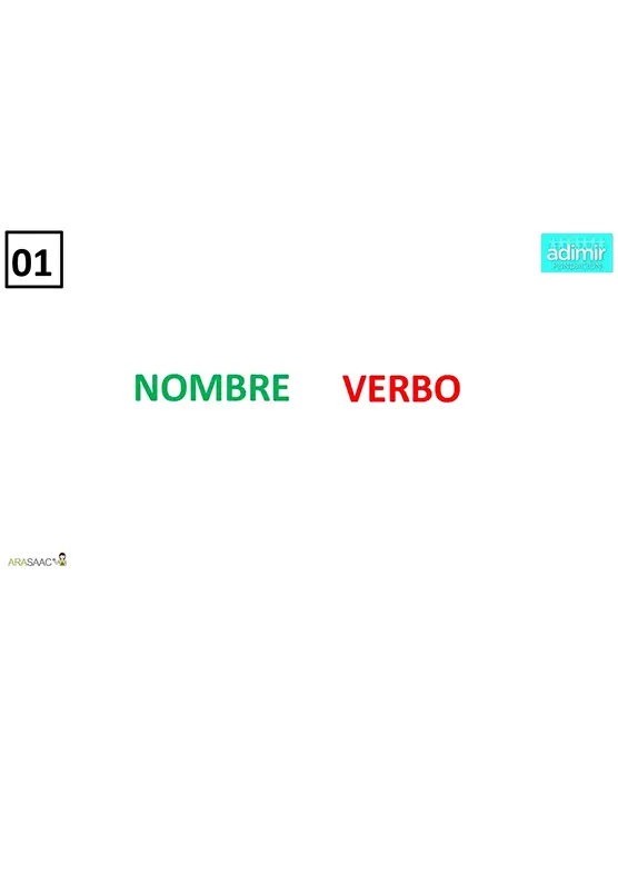 Power point: discriminar el nombre y el verbo. Frases | Adimir