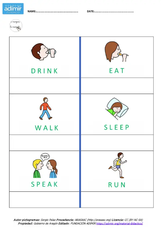 vocabulario acciones