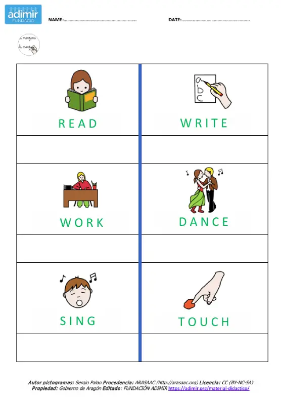 vocabulario acciones II