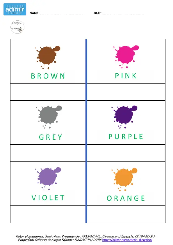 vocabulario colores II
