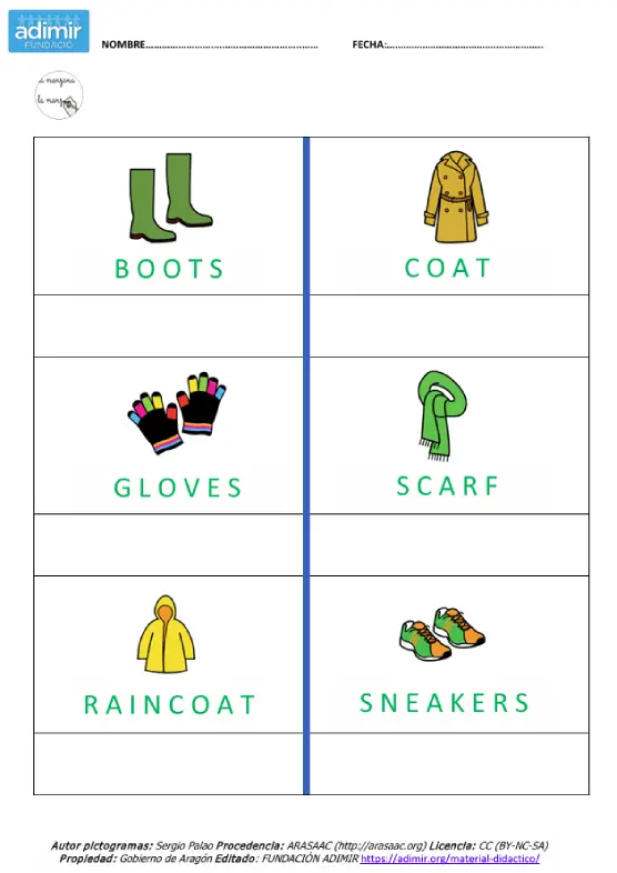 vocabulario ropa II